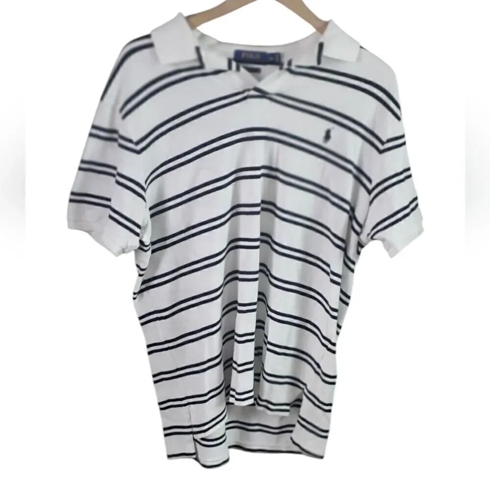 Polo Ralph Lauren Black & White Striped Polo Shirt